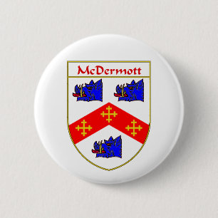 McDermott Coat of Arms/Family Crest Pinback Button