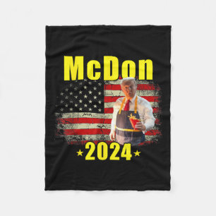 Mcdon 2024 Funny Donald Trump French Fry Cooking F Fleece Blanket