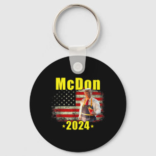 Mcdon Funny Donald Trump French Fry Cooking Fries Keychain