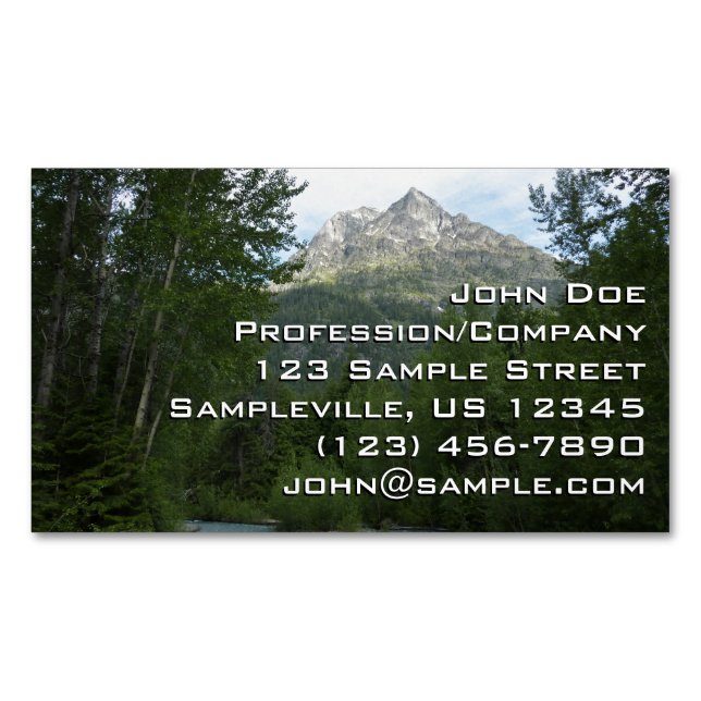 McDonald Creek at Glacier National Park Business Card Magnet (Front)