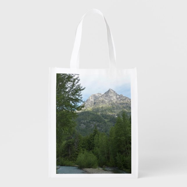 McDonald Creek at Glacier National Park Grocery Bag (Front)