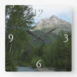 McDonald Creek at Glacier National Park Square Wall Clock