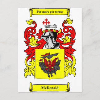 McDonald (English) Coat of Arms Postcard
