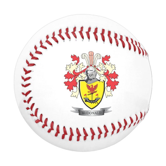 McDonald Family Crest Coat of Arms Baseball (Front Left)