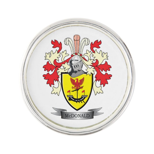 McDonald Family Crest Coat of Arms Lapel Pin (Front)