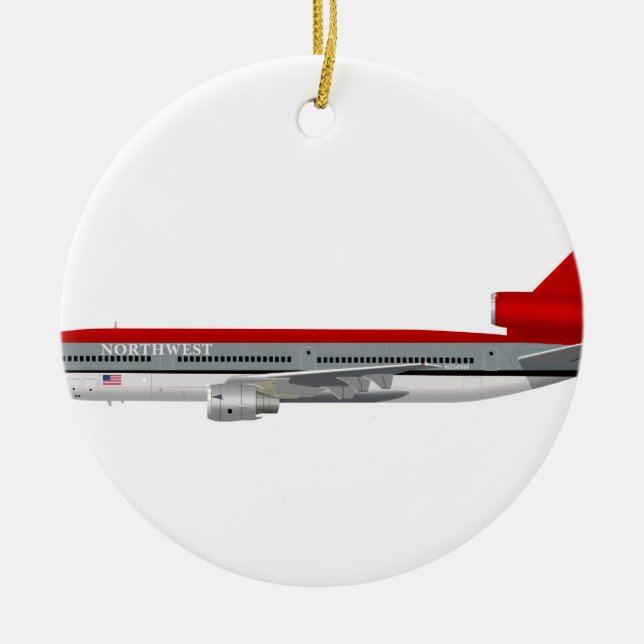 McDonnell Douglas DC-10 Northwest N234NW Ceramic Ornament (Front)