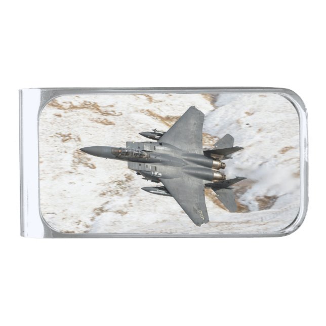 McDonnell Douglas F-15 Eagle Silver Finish Money Clip (Front)