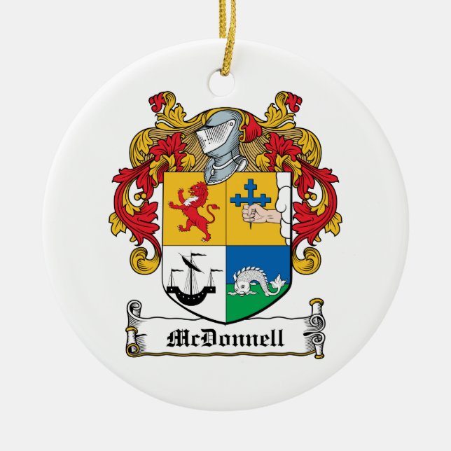 McDonnell Family Crest Ceramic Ornament (Front)