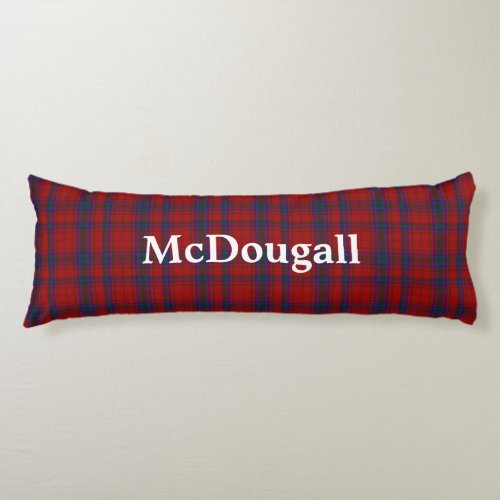 McDougall Clan Tartan Plaid Body Pillow