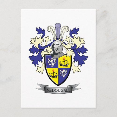 McDougall Family Crest Coat of Arms Postcard