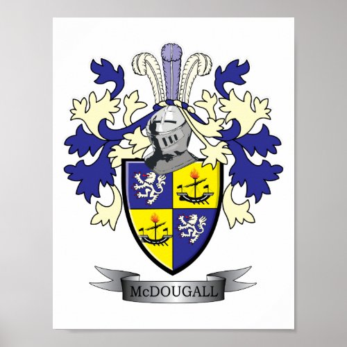 McDougall Family Crest Coat of Arms Poster