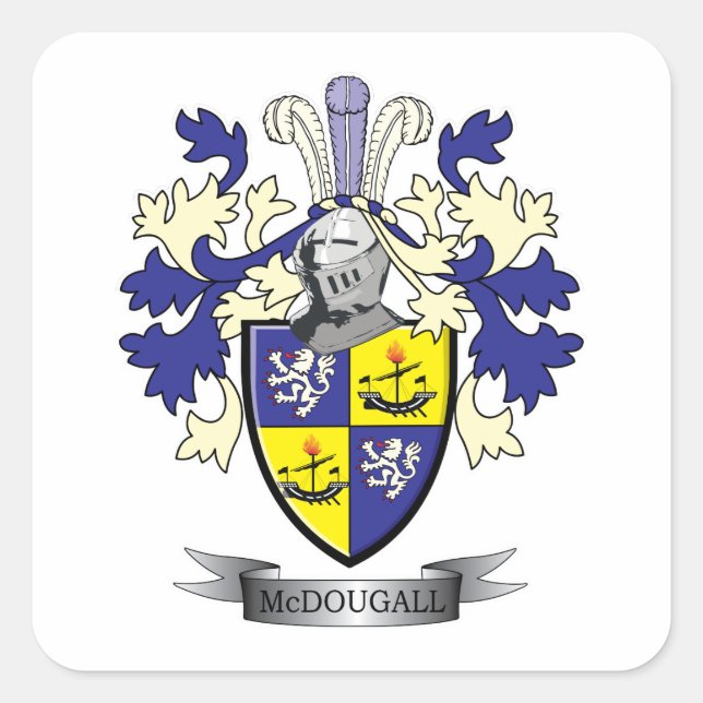 McDougall Family Crest Coat of Arms Square Sticker (Front)