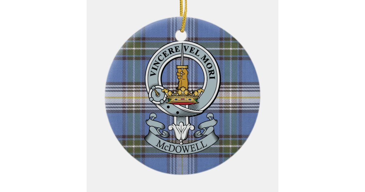 McDowall Tartan Crest Wall Hanging Banner - Wood Pole