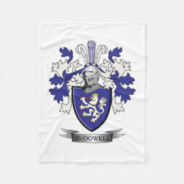 McDowell Family Crest Coat of Arms Fleece Blanket