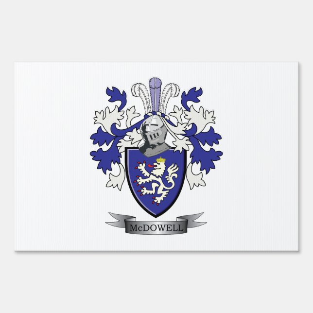 McDowell Family Crest Coat of Arms Sign (Front)