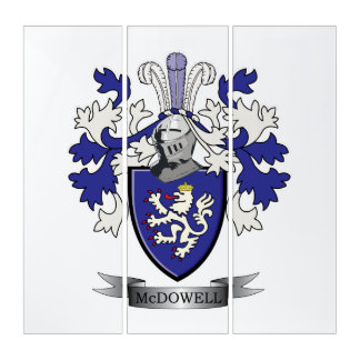 McDowell Family Crest Coat of Arms Triptych