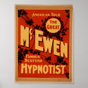 McEwen, 'Hypnotist' Vintage Theater Poster