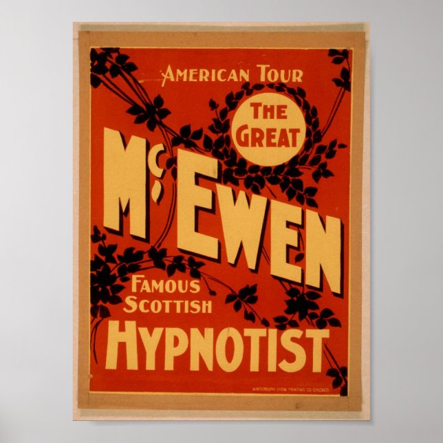 McEwen, 'Hypnotist' Vintage Theater Poster (Front)