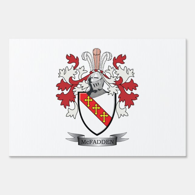 McFadden Family Crest Coat of Arms Sign (Front)
