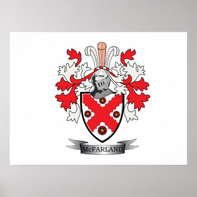 McFarland Family Crest Coat of Arms Poster (Front)