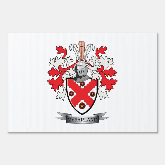 McFarland Family Crest Coat of Arms Sign (Front)
