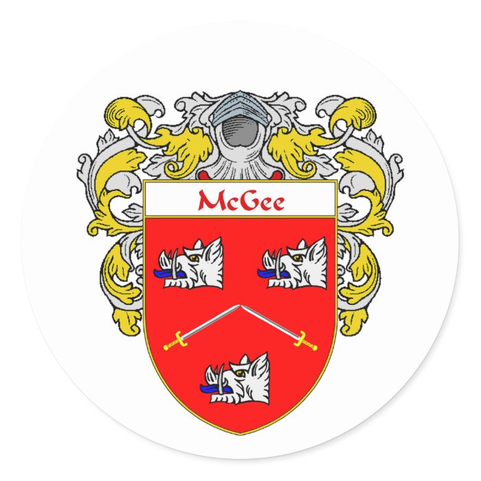 McGee Coat of Arms (Mantled) Sticker