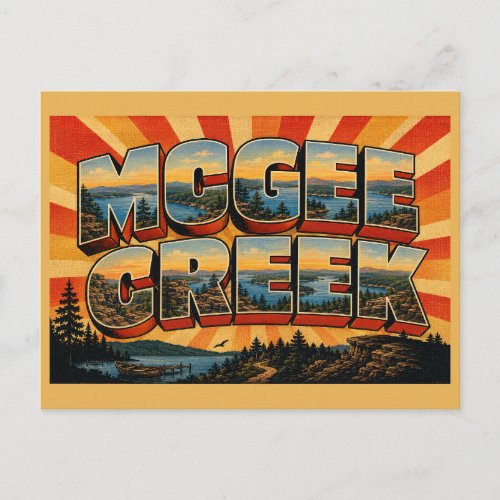 McGee Creek Oklahoma Lake Forest Rock Art Postcard