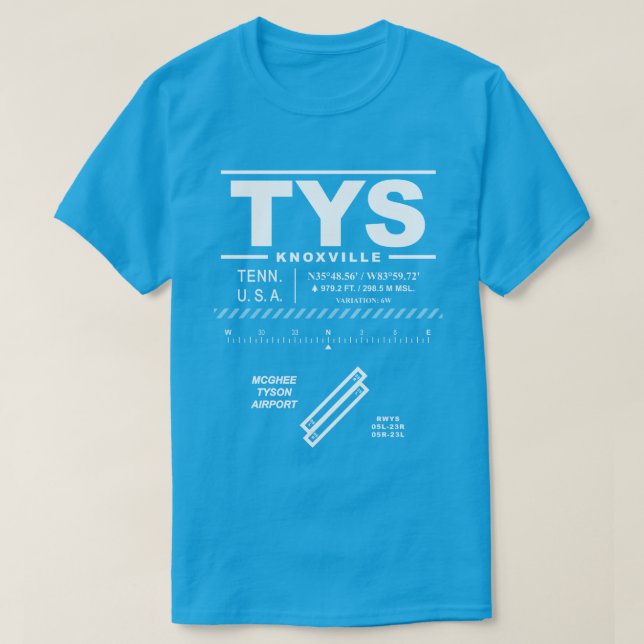 McGhee Tyson Airport TYS T-Shirt (Design Front)