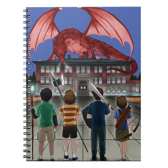 McGilvra DnD Club Kids vs. Dragon Spiral Notebook (Front)