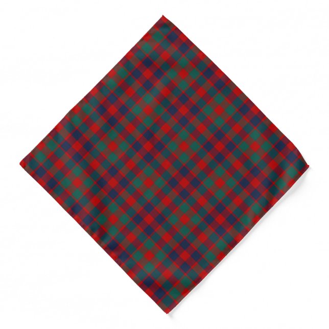 McGowan Tartan Red and Blue Plaid Pattern Bandana (Front)