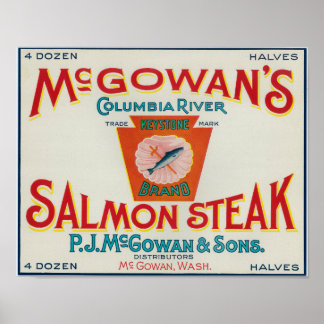 McGowan, Washington - Keystone Salmon Case Label Poster