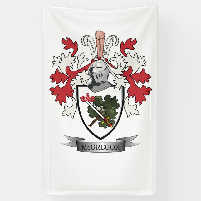 McGregor Family Crest Coat of Arms Banner (Vertical)