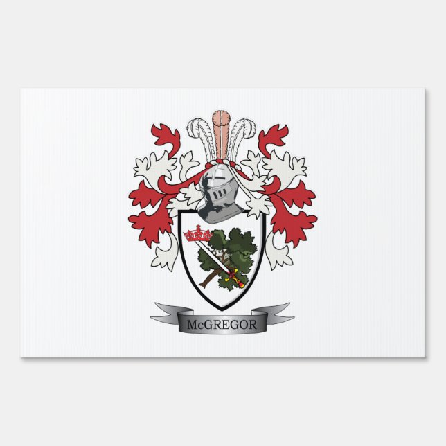 McGregor Family Crest Coat of Arms Yard Sign (Front)