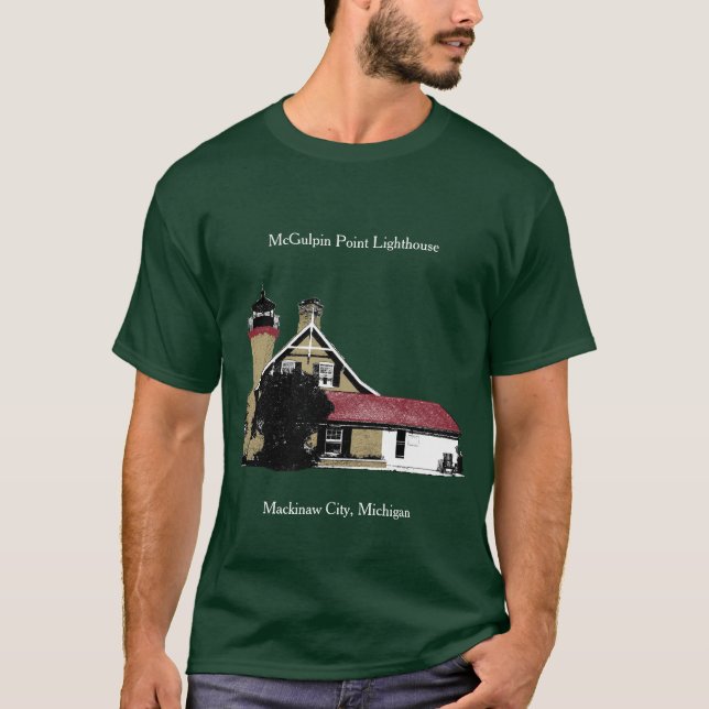 McGulpin Point Lighthouse dark T-Shirt (Front)