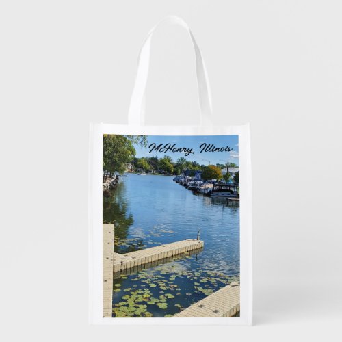 McHenry Illinois Fox River Boatway Grocery Bag
