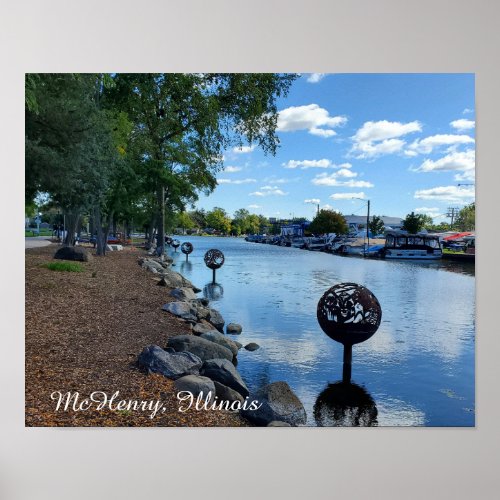 Mchenry Illinois Fox River Walkway Photograph Poster