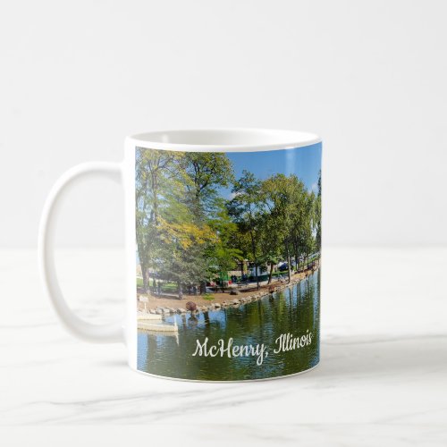McHenry Illinois River Walkway on the Fox River  Coffee Mug
