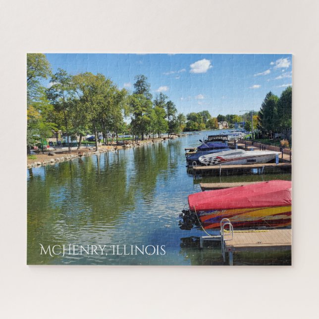 McHenry, Illinois River Walkway on the Fox River  Jigsaw Puzzle (Horizontal)