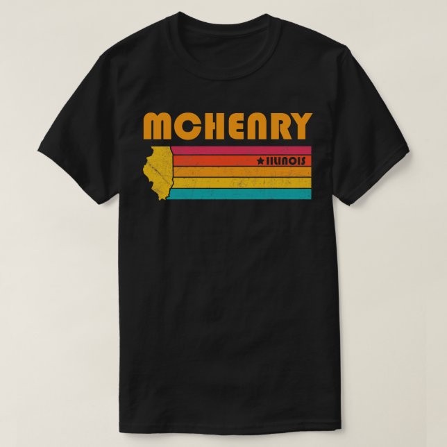 McHenry Illinois Vintage Distressed Souvenir T-Shirt (Design Front)