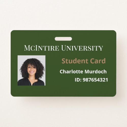 McIntire University Student ID Badge