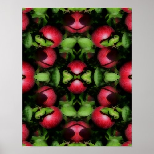 McIntosh Apples On The Tree Nature Abstract  Poster