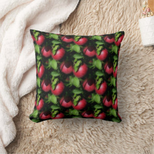 McIntosh Apples On The Tree Nature Pattern Throw Pillow