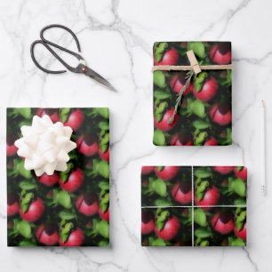 McIntosh Apples On The Tree Nature Pattern Wrapping Paper Sheets
