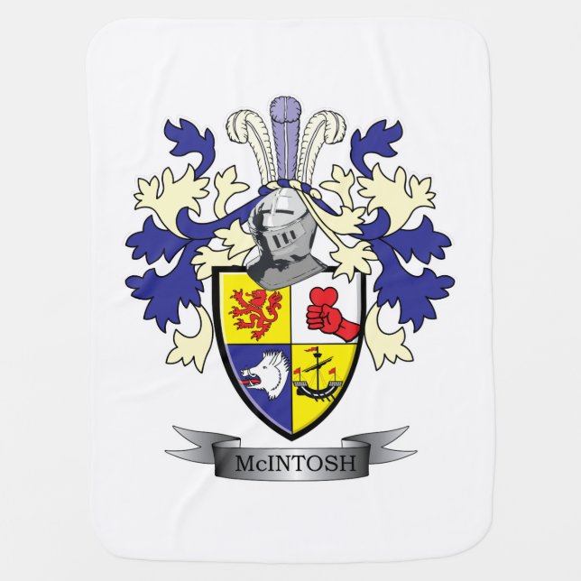 McIntosh Family Crest Coat of Arms Baby Blanket (Front)