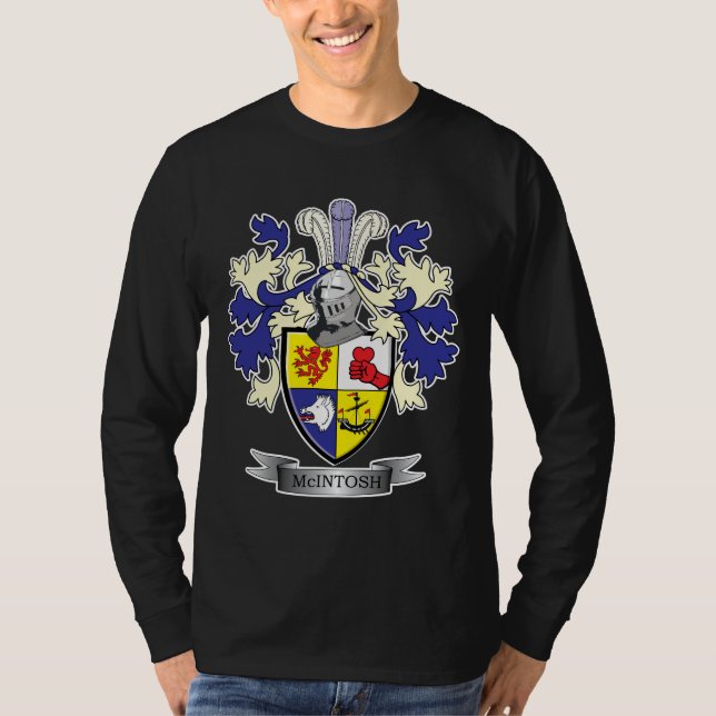 McIntosh Family Crest Coat of Arms T-Shirt (Front)