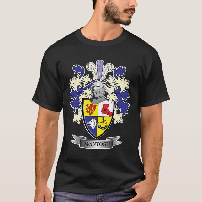 McIntosh Family Crest Coat of Arms T-Shirt (Front)