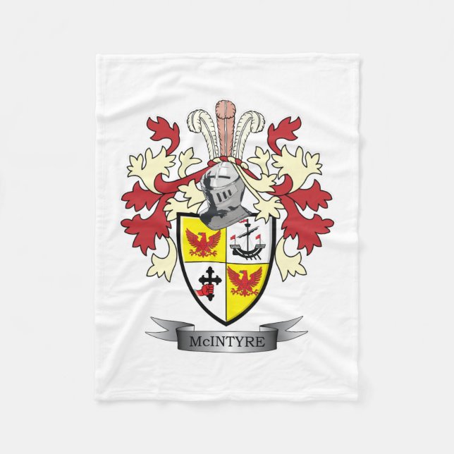McIntyre Family Crest Coat of Arms Fleece Blanket (Front)