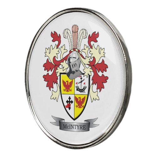 McIntyre Family Crest Coat of Arms Golf Ball Marker