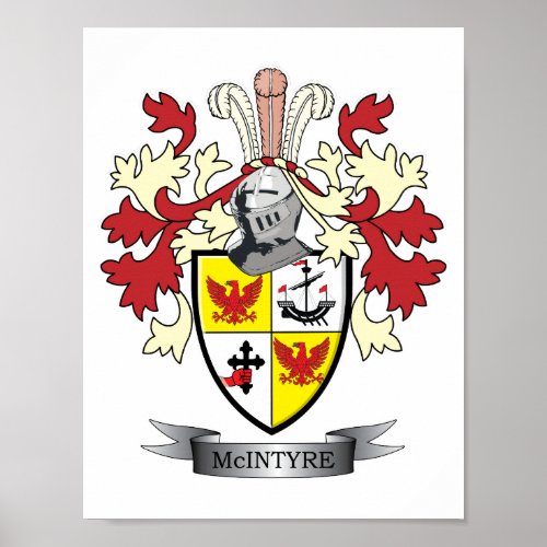 McIntyre Family Crest Coat of Arms Poster