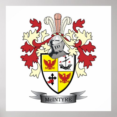 McIntyre Family Crest Coat of Arms Poster